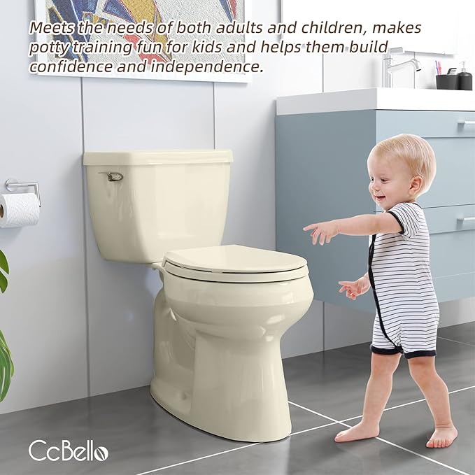 Round Toilet Seat, Slow Close Quick-Release Hinges, Heavy Duty Soft Close, Quiet-Close Lid And Seat For Standard Toilets, Easy To Install And Clean, Never Loosen, Almond/Bone(16.5”)
