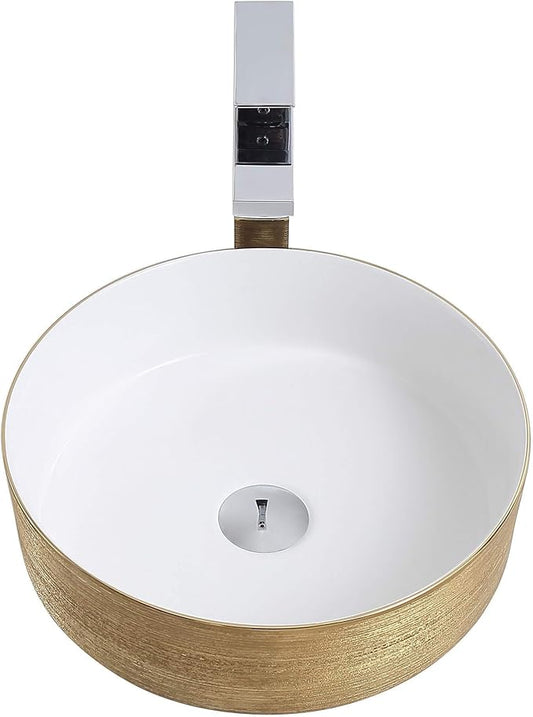 Fine Fixtures LUXURY VESSEL ROUND 15 X 15 BRUSHED GOLD