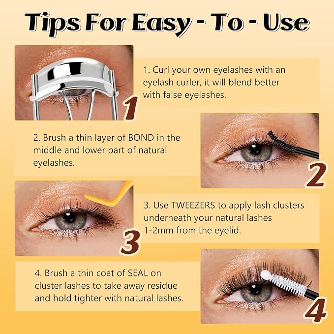 QUEWEL Lash Clusters, Cluster Lashes 30D+40D+50D Eyelash Clusters D Curl | Individual Lashes 10-16mm Cluster Eyelash Extensions Create Kinds of Beauty Look (DH-30D+40D+50D)