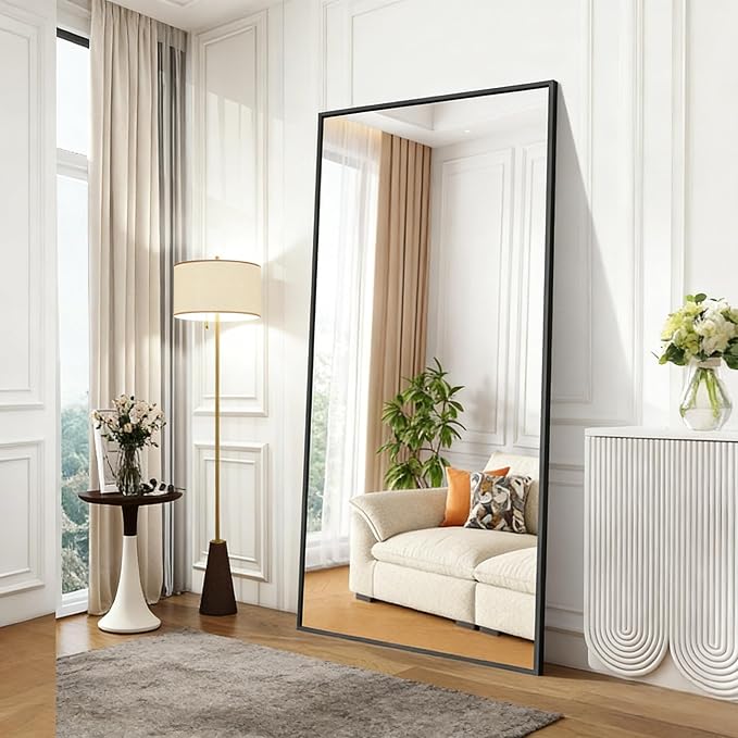 KOCUUY Black Bathroom Mirrors for Wall, 72x36 Large Rectangle Mirrors for Bathroom Sink, Oversized Wall Mirror Black Metal Framed Decor for Living Room, Farmhouse, Entryway, Hang Horizontal/Vertical
