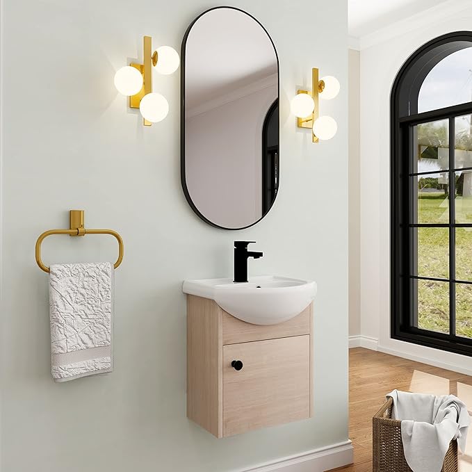 18" Bathroom Vanity with Sink for Small Space, Floating Mordern Bathroom Vanity with Soft Close Door, Bathroom Sink Vanity Combo,Wall Mounted Bathroom Vanities