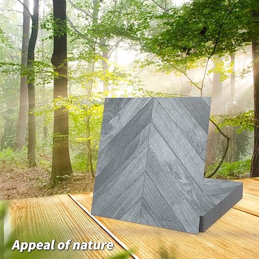 Art3d 30-Pack Herringbone Peel and Stick Floor Planks, 12 x 12 in, Grey | Premium Vinyl, Self-Adhesive, Waterproof, Wood Grain, Fade-Resistant, Scratch-Proof, Ideal for Kitchen, Dining Room, Bedrooms