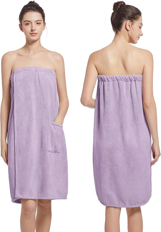 Women'S Soft Wrap Towel Full Length,Bath Robe After Shower Female Plush Long,Spa Bathrobes Lightweight With Pockets