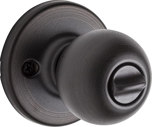 Kwikset Polo Entry Door Knob with Lock and Key, Secure Keyed Handle Exterior Doorknob, Front Entrance and Bedroom, Venetian Bronze, Pick Resistant SmartKey Rekey Security