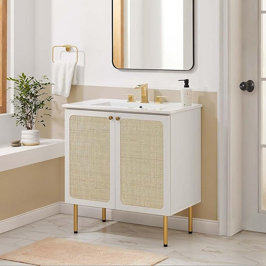 Modway EEI-6695-WHI-WHI Chaucer 30" Bathroom Vanity, White White