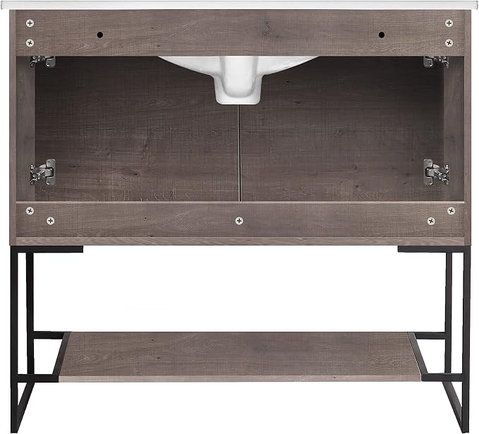 36" Inch Bathroom Vanity and Sink, Knob Free Design - Urbania Collection