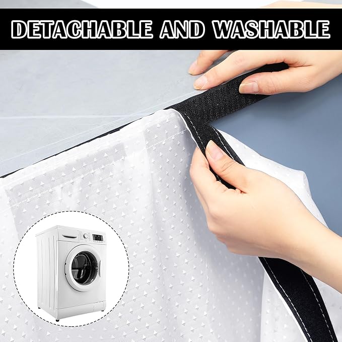 Sink Skirt Bathroom Self Adhesive Under Sink Curtain Cover | Sink Skirt,Sink Cover,Waterproof Fabric, Self Stick Adhesive,Under Sink Curtain Skirt, 55 x 32 Inch,Adds Bathroom Storage