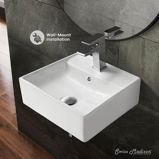 Swiss Madison SM-WS319 Claire Compact Ceramic Wall Hung Sink