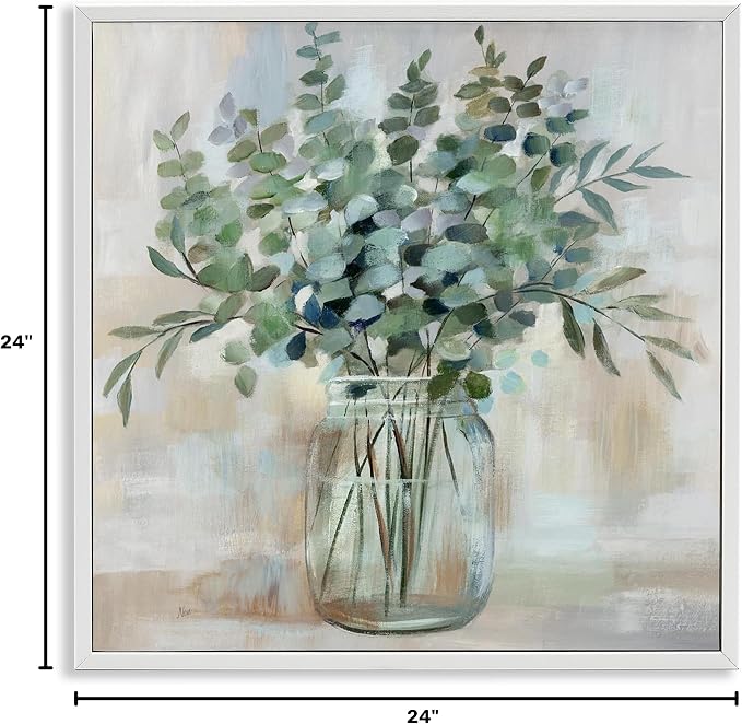 Soothing Eucalyptus Herb Arrangement, 24 x 24 Inch Framed Giclée Print | Stupell Industries · By Nan · Ready to hang · Perfect for farmhouse or rustic rooms · Made in USA