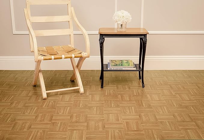 Nexus Peel & Stick Vinyl Floor Tiles, 20-Pack, 12 x 12 in, Oak | Decorative Tile Format: Dimensional Tile Texture Adds Coordinated Finish Detail.