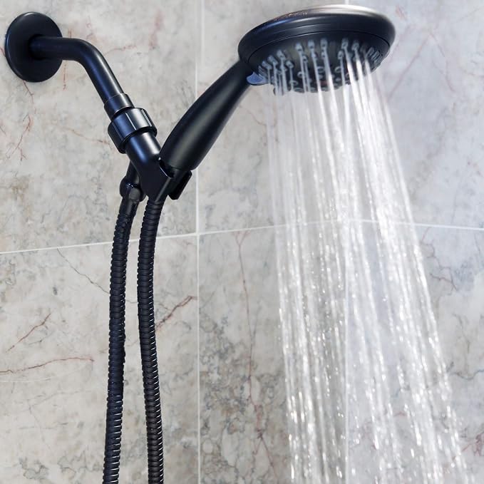 Luxury Handheld Shower Kit - 1.8 GPM - Oil-Rubbed Bronze | 6 Function High Pressure Removable Hand Held Showerhead with Hose and Mount, Easy Install for Boosting Low Water Flow Baths