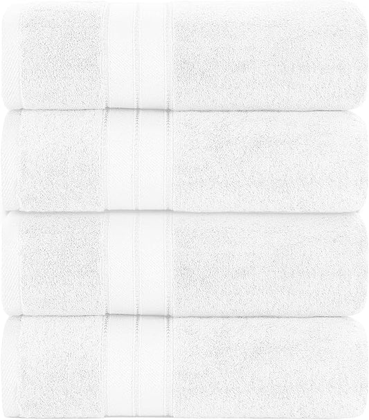 Modern Threads 4-Pack SpunLoft Bath Sheet White 35x66