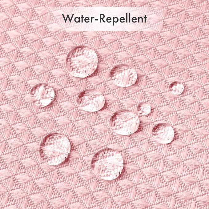 AmazerBath Waffle Shower Curtain, Stall Shower Curtain, Blush Pink Shower Curtain Fabric, Hotel Quality Bathroom Shower Curtains, Heavy Duty, 36 x 72 Inches
