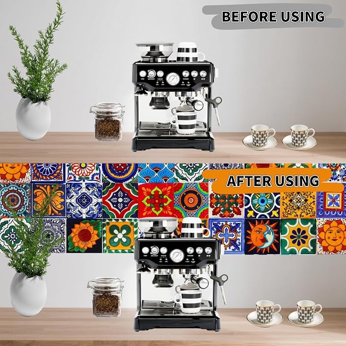 24 PCS Peel and Stick PVC Tile Stickers Waterproof Removable | for Kitchen Bathroom Backsplash, Waterproof Self-Adhesive Removable Decals, Easy DIY Decor, Smooth Surfaces, 3.94x3.94in