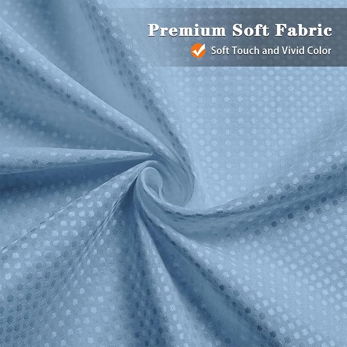 Shower Curtain Set, for Bathroom Decor 72" x 72", Modern Blue | Waffle Textured Solid Moonlight Waffle Textured Cloth Waterproof Matching Window Shower Curtain 36 x 30 Inches