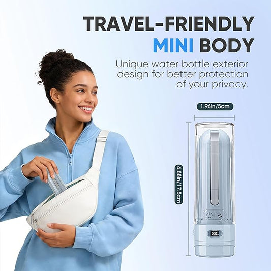 Portable Bidet for Travel | Bathroom - Rechargeable Electric Bidet Sprayer with 3 Pressure | Waterproof for Ultimate Personal Hygiene Cleaning at Home Office and Camping (Blue)