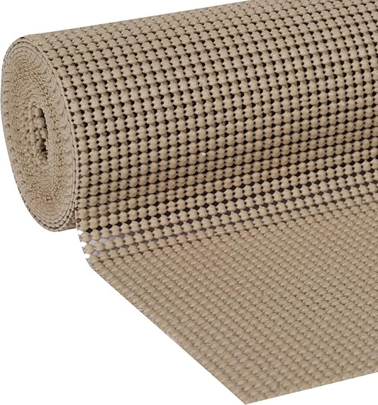 EasyLiner Select Grip Shelf Liner - Easy to Install & Cut to Fit - Non Slip, Non Adhesive, Drawer Shelf & Cabinet Liner for Kitchen, Bathroom, Pantry Cupboards - 12in. x 10ft. - Beige - 6 Rolls