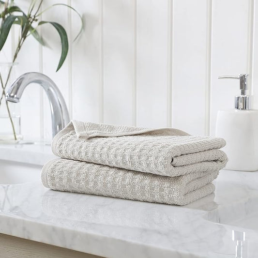 Tommy Bahama- Hand Towel Set, Highly Absorbent Cotton Bathroom Decor, Low Linting & Fade Resistant (Northern Pacific Light Brown, 2 Piece)