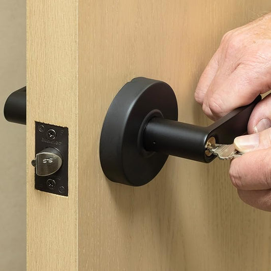 Master Lock SLCHSR10B Heavy Duty Lever Style, Grade 2 Commercial Storeroom Door Lock with Bump Stop, Oil Rubbed Bronze Finish, Black