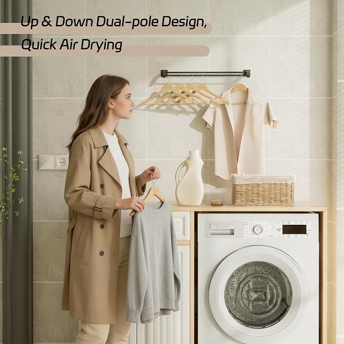 Alise 24" Double Towel Bar, Towel Racks for Bathroom, Matte Black | SuS304 Stainless Steel Bathroom Towel Rack Wall Mounted, Rust Resistant, Quick Drying, Useable Length 22.9"