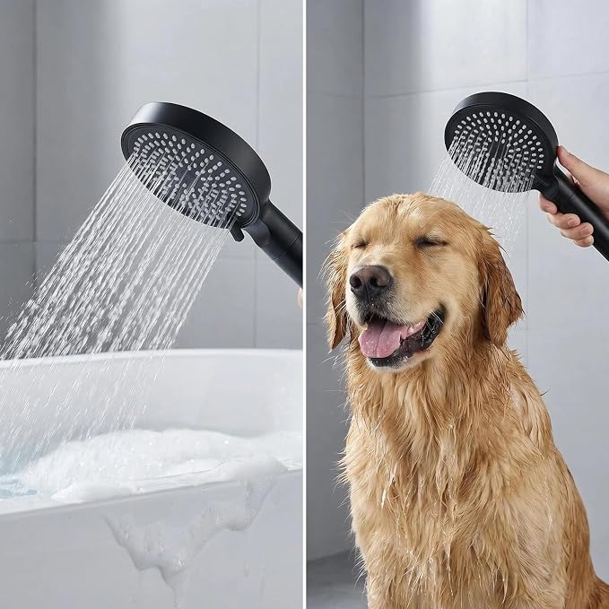 Filtered Shower Head with Handheld High Pressure 3 Spray Mode Showerhead | Detachable Shower Head Water Softener Filters Beads for Hard Water Remove Chlorine (Matte Black)