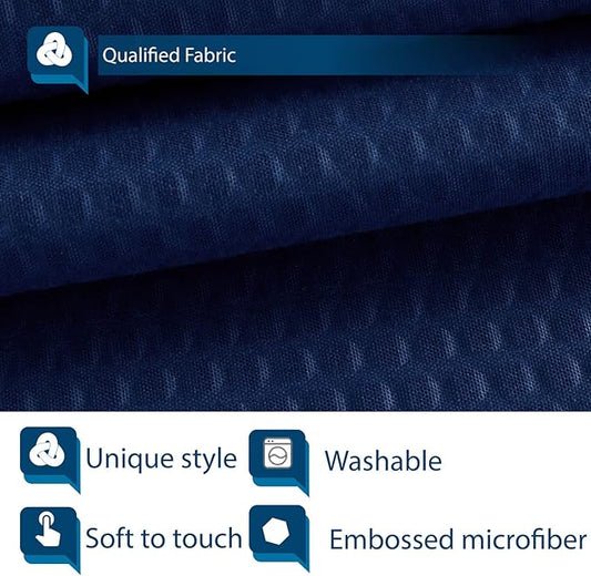 Barossa Design Soft Microfiber Fabric Shower Liner or Curtain, Hotel Quality, Machine Washable, Water Repellent, Navy Blue, 70 x 72 inches