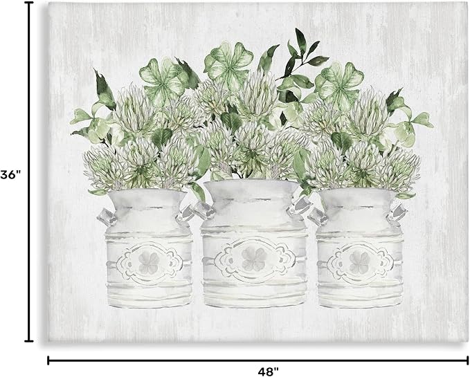 Stupell Industries Rustic Shamrock Bouquets, 36 x 48 Inch Canvas Wall Art | Stupell Industries · By Lettered and Lined · Ready to hang · Charming gift for bathroom or country decor · Made in USA