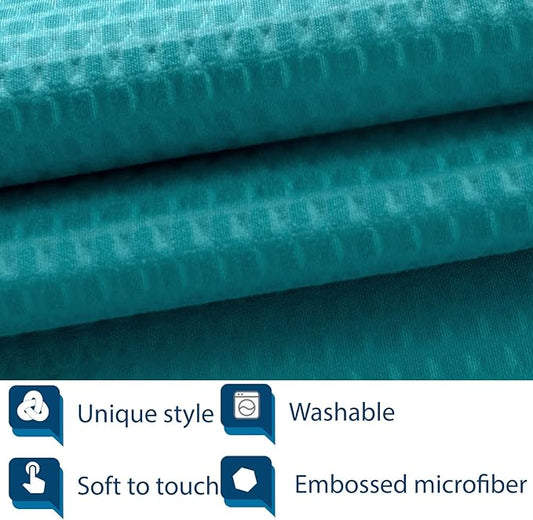 Barossa Design Soft Microfiber Fabric Shower Liner or Curtain, Hotel Quality, Machine Washable, Water Repellent, Turquoise, 70 x 72 inches