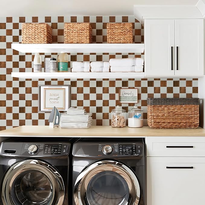 STICKGOO 10 Sheets Peel and Stick Backsplash - 9" x 9" 4D Adhesive Peel and Stick Tile Backsplash for Kitchen&Bathroom