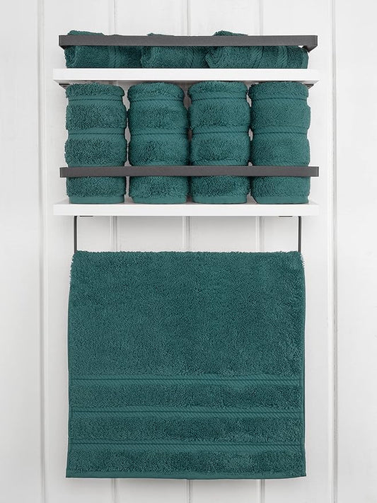 American Soft Linen Luxury Hand Towels for Bathroom, 600 GSM Heawy Weight 16x28 Size 100% Cotton Turkish 4 Piece Hand Face Towel Set, Teal Hand Towels