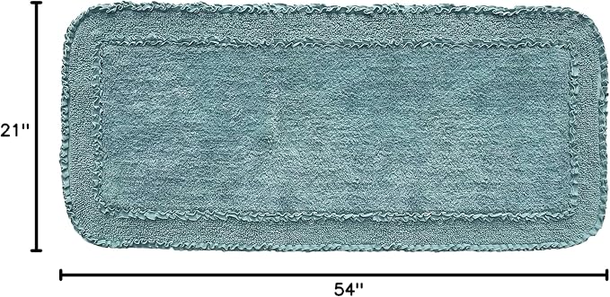 Home Weavers Radiant Collection 100% Cotton Bathroom Rugs Set, Washable Rug, Soft Cotton Extra Soft and Absorbent Bath Rug, Kitchen Mat, Bath Mat Set, Bath Floor Mat Non Slip, 21"x54" Runner, Blue