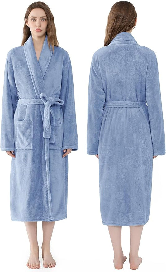 Soft Robe For Women,Warm Plush Bath Robes Female,Spa Towel After Shower Lightweight Long Bathrobe
