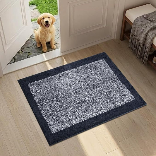 Bathroom Rugs 24x17 Non Slip Washable, Dark Blue Bath Mat for Bathroom Floor Tub, Soft Absorbent Quick Dry Mats for Shower, Bathtub,Home Decor