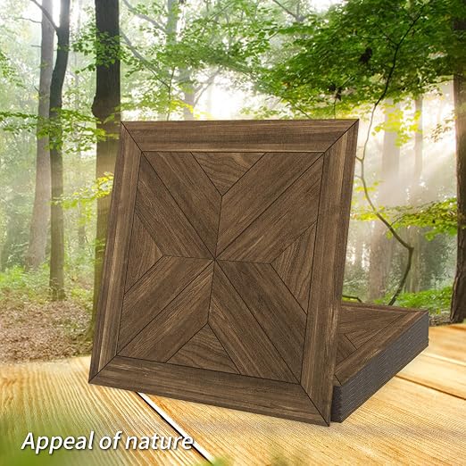 Art3d 30-Pack Peel and Stick Flooring Wood Planks, 12 x 12 in, Teak | Premium Vinyl, Self-Adhesive, Waterproof, Wood Grain, Fade-Resistant, Scratch-Proof, Ideal for Kitchen, Dining Room, Bedrooms