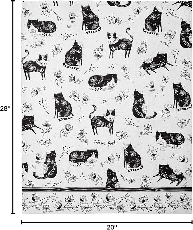 Karma Boho Tea Towels Cat 18" x 22"