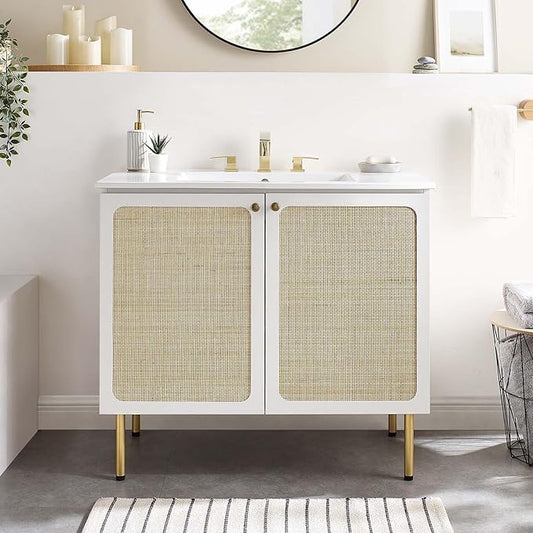 Modway EEI-6697-WHI-WHI Chaucer 36" Bathroom Vanity, White White