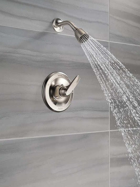 Delta Faucet Foundations 13 Series Single-Function Shower Trim Kit with Single-Spray Shower Head, Stainless BT1321-SS (Valve Not Included)