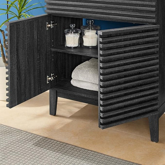 Modway Render 30" Bathroom Vanity with Sink in Charcoal Black