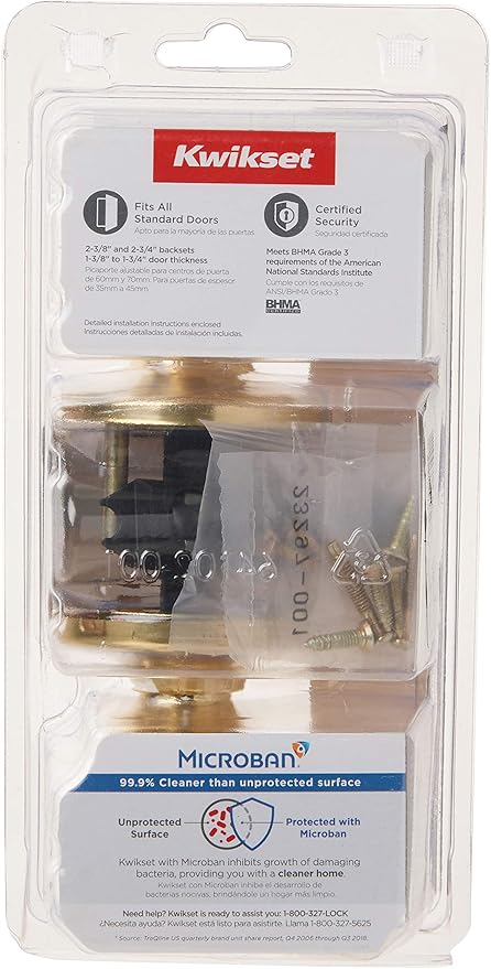 Kwikset Mobile Home Interior Passage Door Knob, Handle for Closet and Hallway Doors, Non-Locking Doorknob in Polished Brass (Pack of 6)