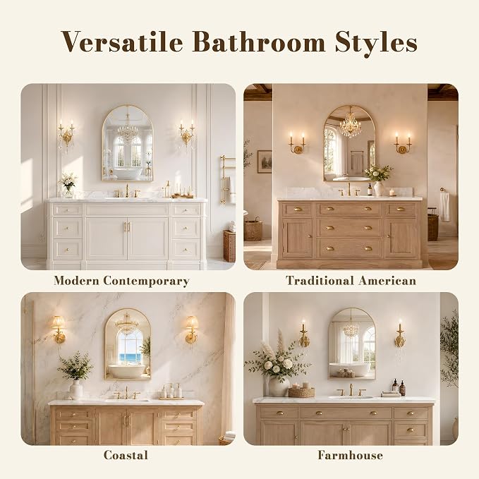 FKWin Medicine Cabinet Mirror for Bathrooms, Wall Mount Storage 20x30 inch | Gold Bathroom Mirror with Storage, Elegant Bathroom Upgrade, Adjustable Shelves, Reversible Door, Luxury Finish