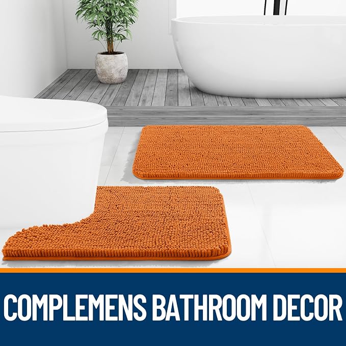 OLANLY Bathroom Rugs 30x20, Extra Soft Absorbent Chenille Bath Rugs | Clay, Quick-Drying Rubber Backing, Machine Washable Bath Mat for Bathroom Floor, Tub and Shower, Home Decor Accessories