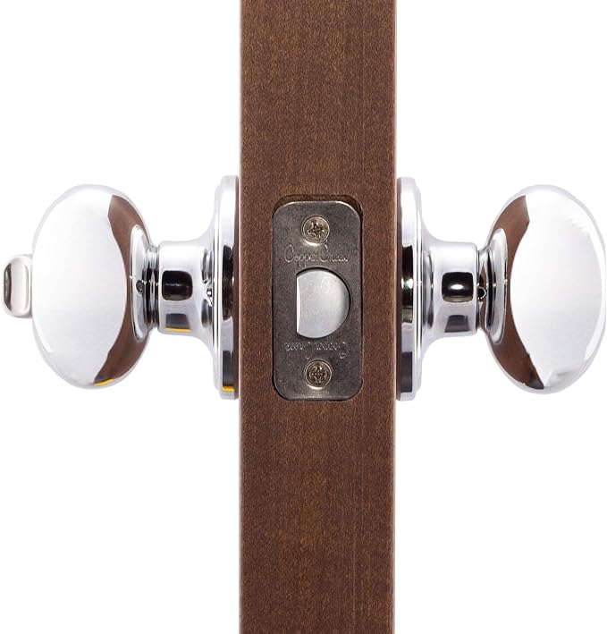 Copper Creek EK2030PS Egg Door Knob, Privacy Function, 1 Pack, in Polished Stainless