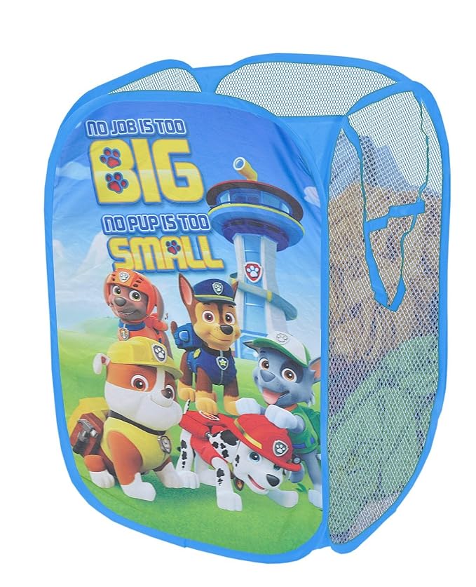 Nickelodeon Paw Patrol Pop Up Laundry Hamper with Durable Carry Handles,Kids Clothes Storage Organizer, 21" H x 13.5" W x 13.5" L