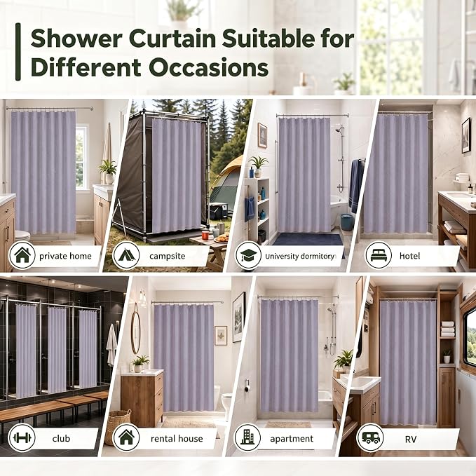 Siiluminisoy Boho Shower Curtain Woven Fabric Purple Cute Shower Curtain Modern Farmhouse Textured Tufted Chevron Striped Minimalist 72 x 72 Bathroom Shower Curtain Set with Hooks