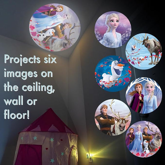 Projectables Disney Frozen Night Light with Dusk to Dawn Sensor | Princess Room Décor, Plug In Night Light for Kids Room, Children's Bedroom, and Nursery, UL Listed, Energy Efficient