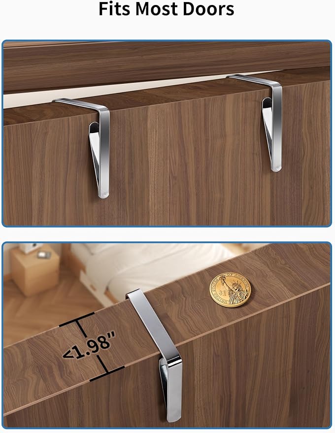 JARLINK Over the Door Organizer for Bedroom, Bathroom, 5 Shelf Rose Pink | Anti-Tilt Design, 44 lb Load Capacity, Hanging Door Organizer with 5 Large Capacity Pockets, Behind Door Storage for Nursery