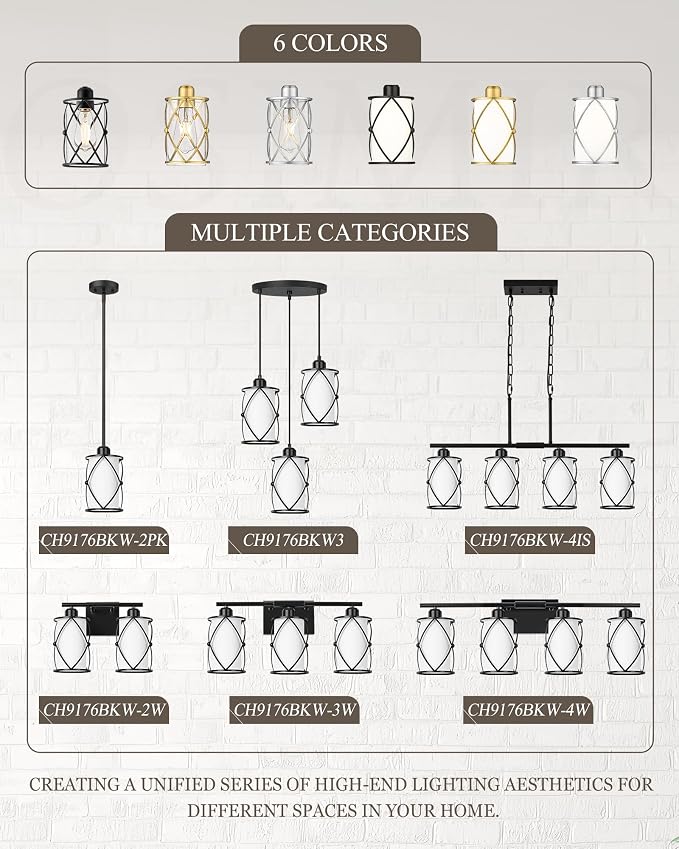 6-Light Oil Rubbed Bronze Bathroom Light Fixtures with Milk Frosted Glass, 42" Modern Bathroom Vanity Lighting Fixtures Over Mirror with Metal Cage, Wall Sconce Lights for Bath, CH9176ORBW-6W