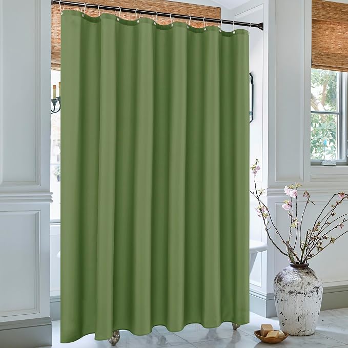 Fabric Shower Curtain Liner 72"W x 84"L-Sage Extra Long Shower Liners | Hotel Quality Water Resistant Machine Washable Shower Liner-Cloth Polyester Light Weight High Ceilings Bathroom Curtain Liner
