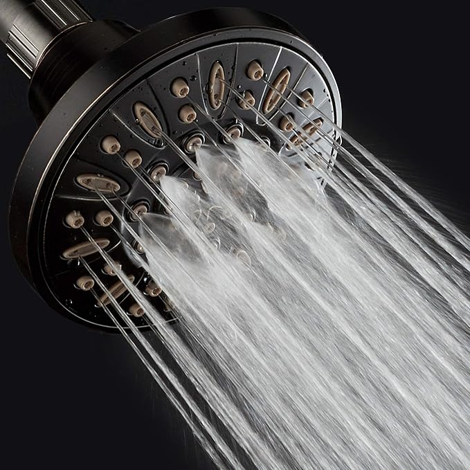 AquaDance for California - Oil Rubbed Bronze High Pressure 6-Setting 4" Shower Head – Angle Adjustable, Anti-Clog Showerhead Jets, Tool Free Install-USA Standard Certified-Top U.S. Brand – 1.8 GPM