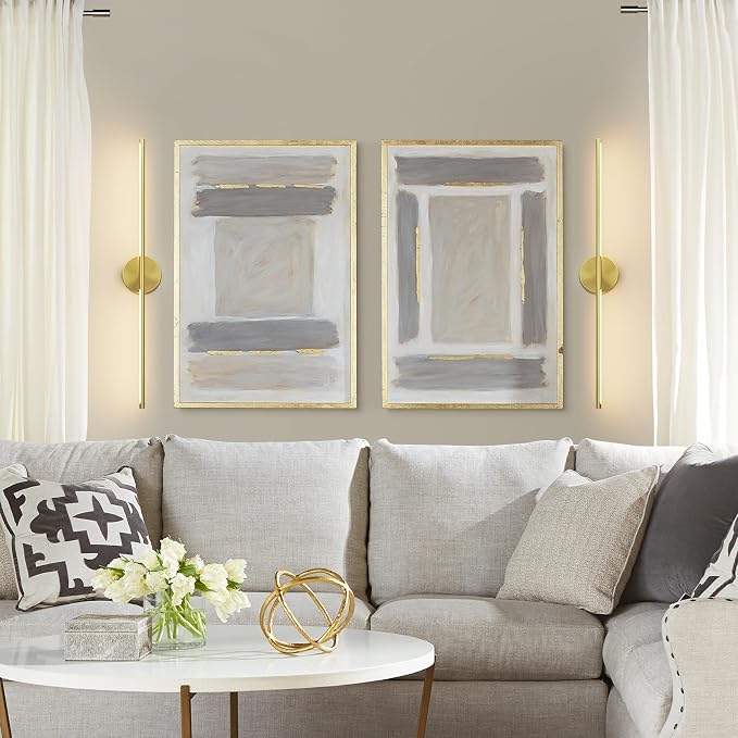 Modern Wall Sconce for Bathroom 33In Gold Vanity Light Fixture Hardwired 3000K Bathroom Sconce 360° Rotate Warm Light for Bedroom